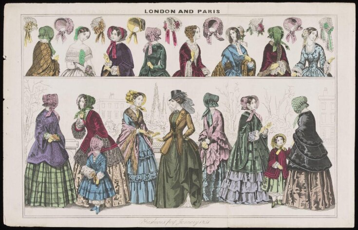 London and Paris Fashions for January 1851 top image