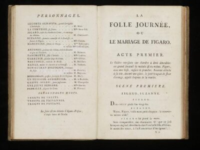 La folle journée, ou, Le mariage de Figaro : comédie en cinq actes, en prose / par M. de Beaumarchais ; représentée pour la premiere fois par les Comédiens françois ordinaires du roi, le mardi 27 avril 1784