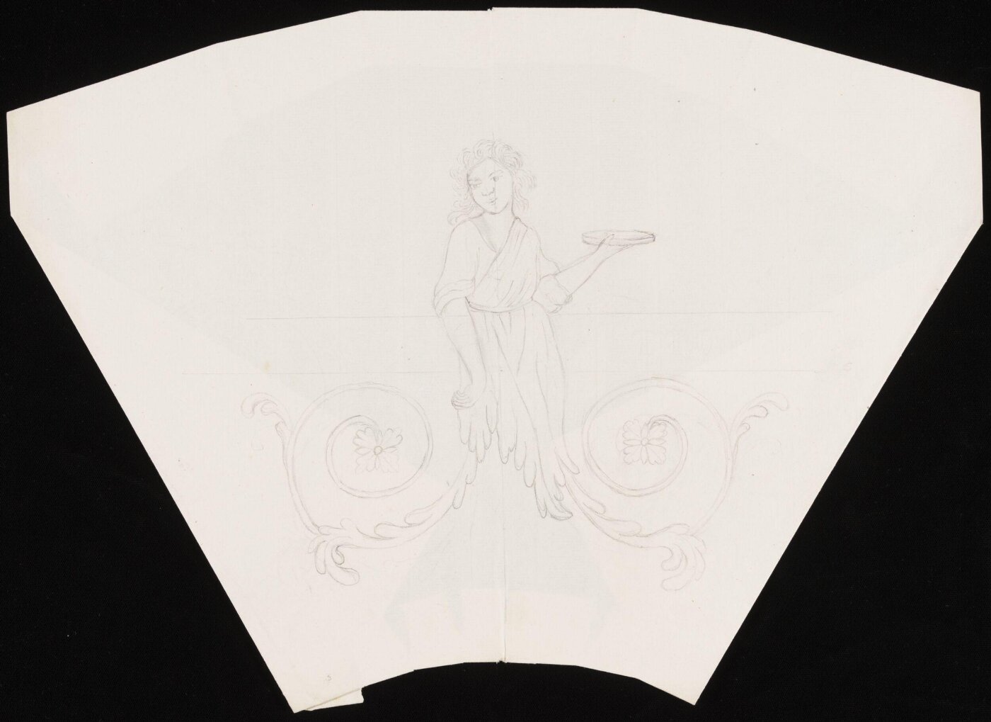 Unknown, Female figure terminating in scrolled acanthus holding a patera