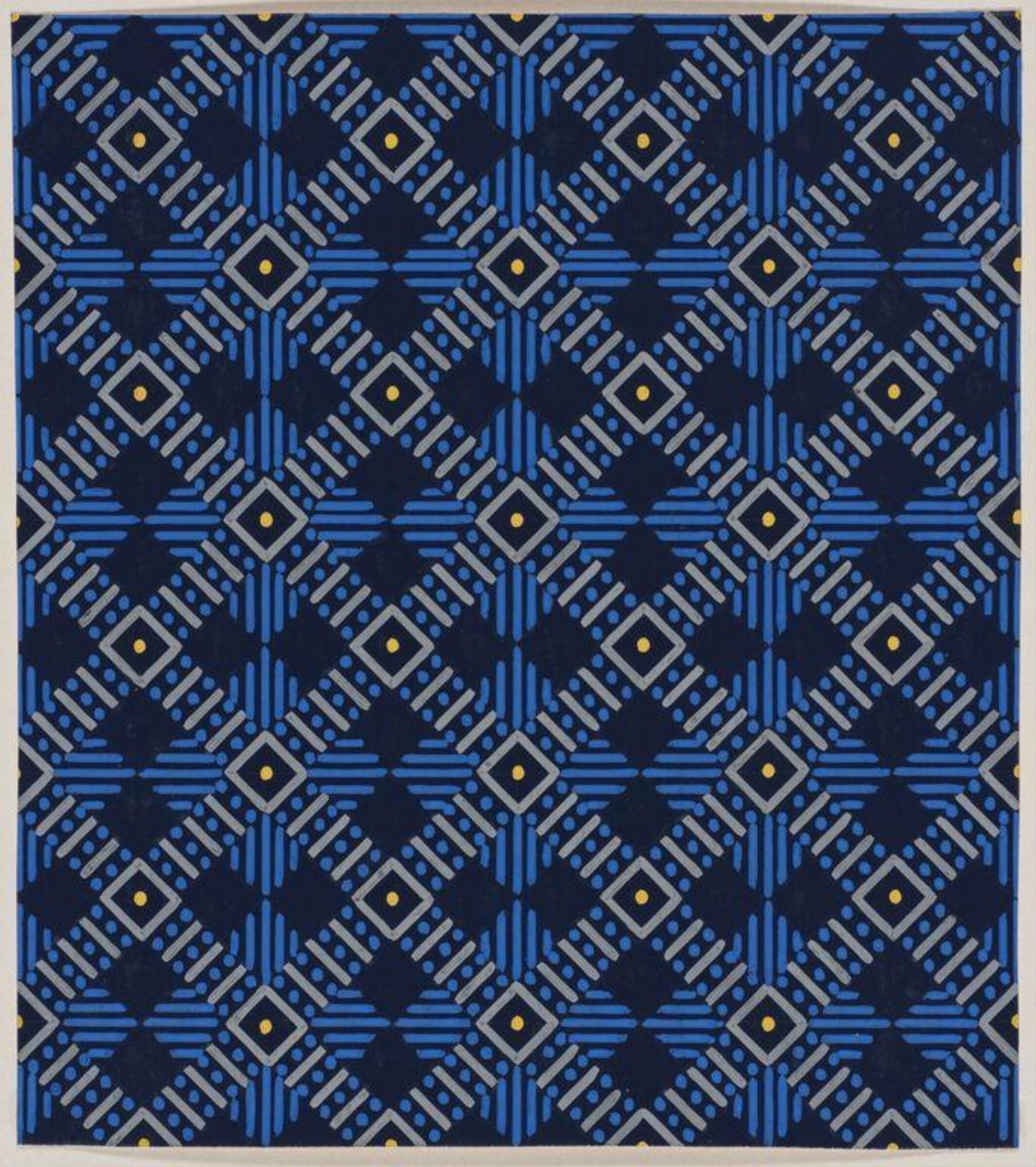 Design of a diaper pattern on a squared background., Jacob Dimoldenberg, ca. 1930