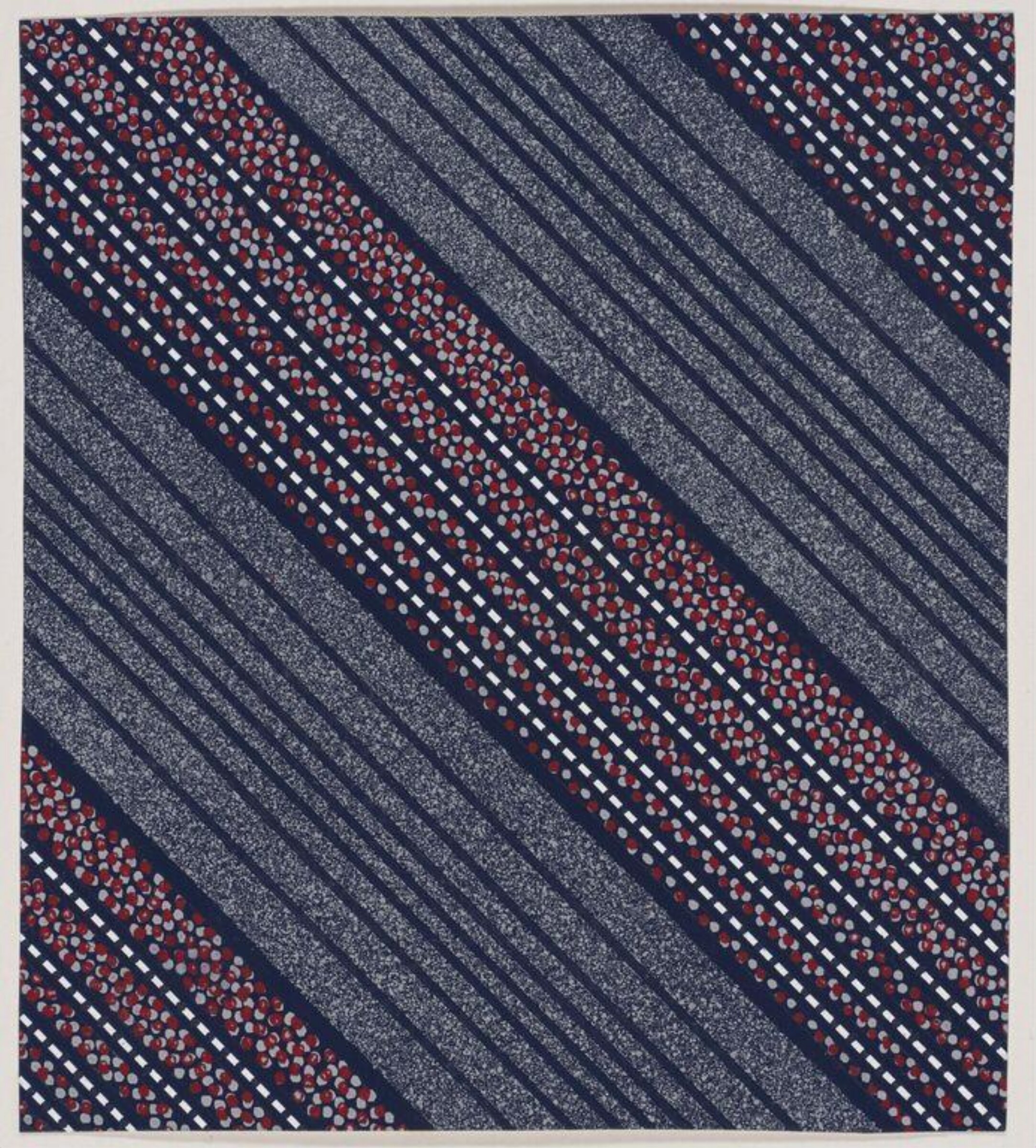 Design of diagonal stripes, lines and dotted white lines., Jacob Dimoldenberg, ca. 1930