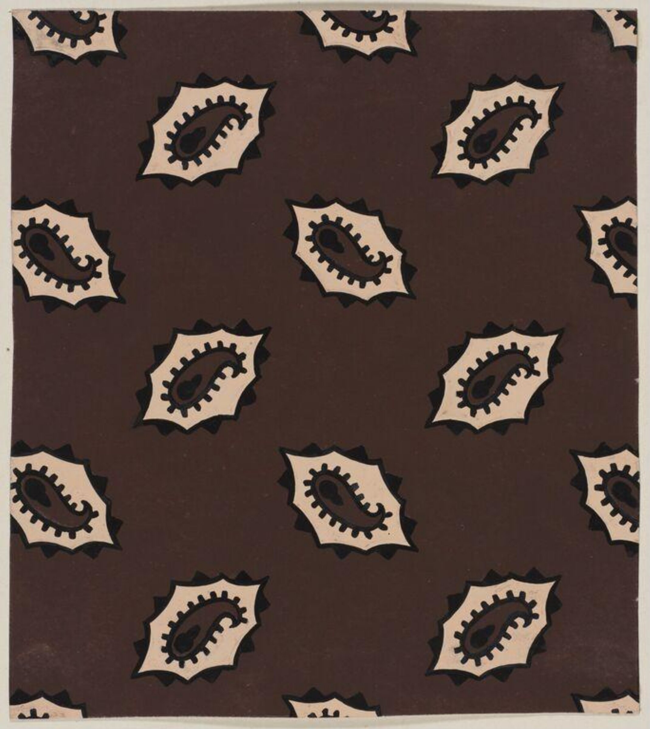 Design of a Paisley leaf within a cartouche., Jacob Dimoldenberg, ca. 1930