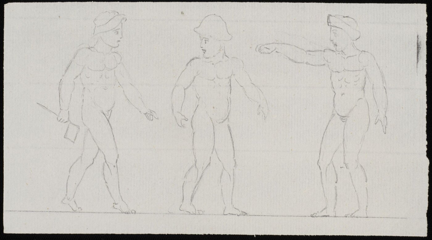 Unknown, Three male nudes