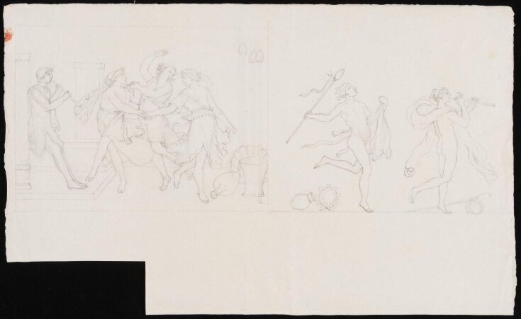 Bacchic scene with three dancing female figures top image