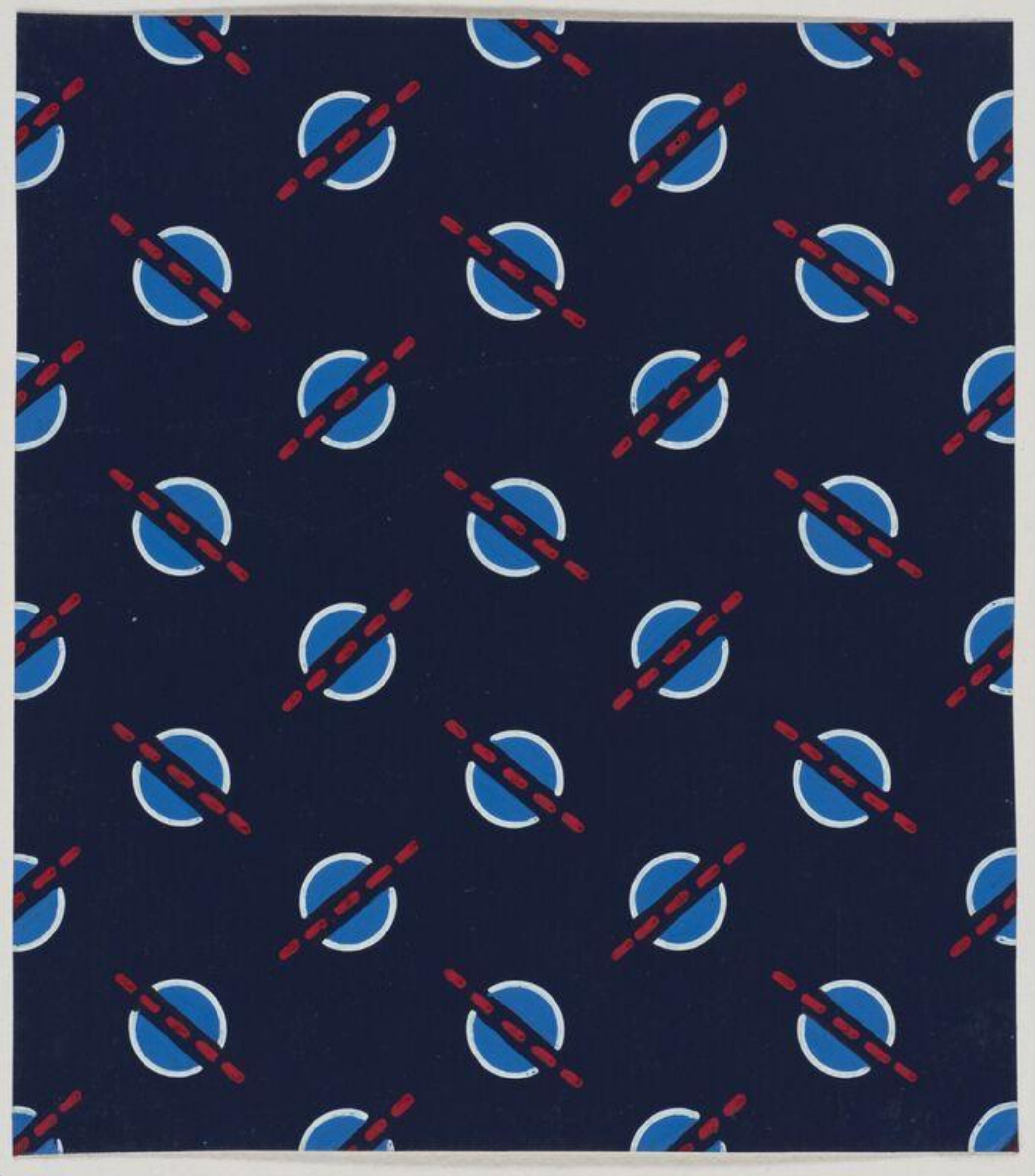 Design of intersected circles on a dar blue ground., Jacob Dimoldenberg, ca. 1930