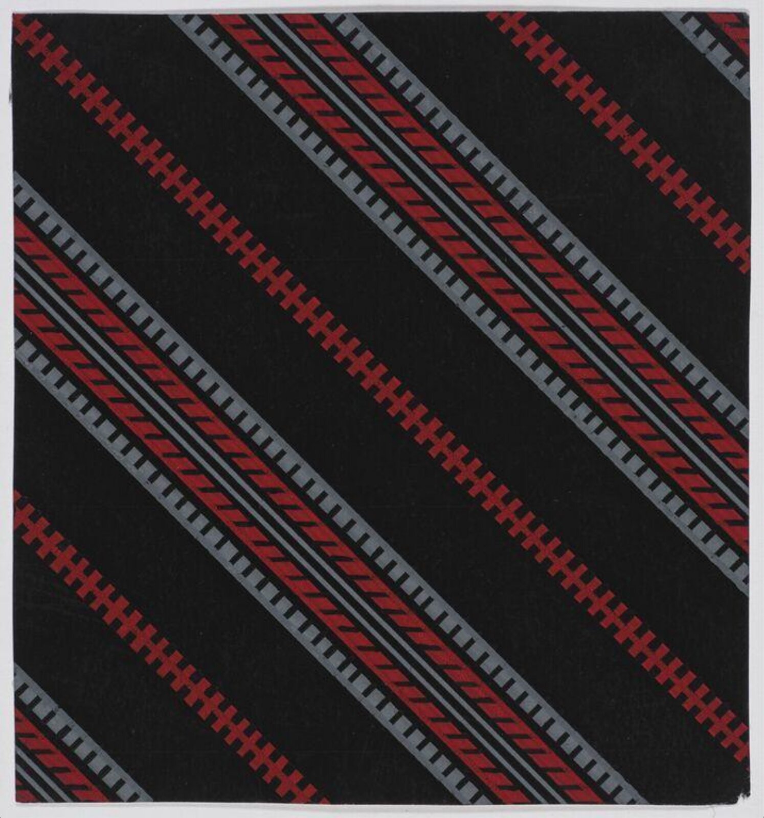 Design of diagonal stripes containing stylized herringbone patterns., Jacob Dimoldenberg, ca. 1930
