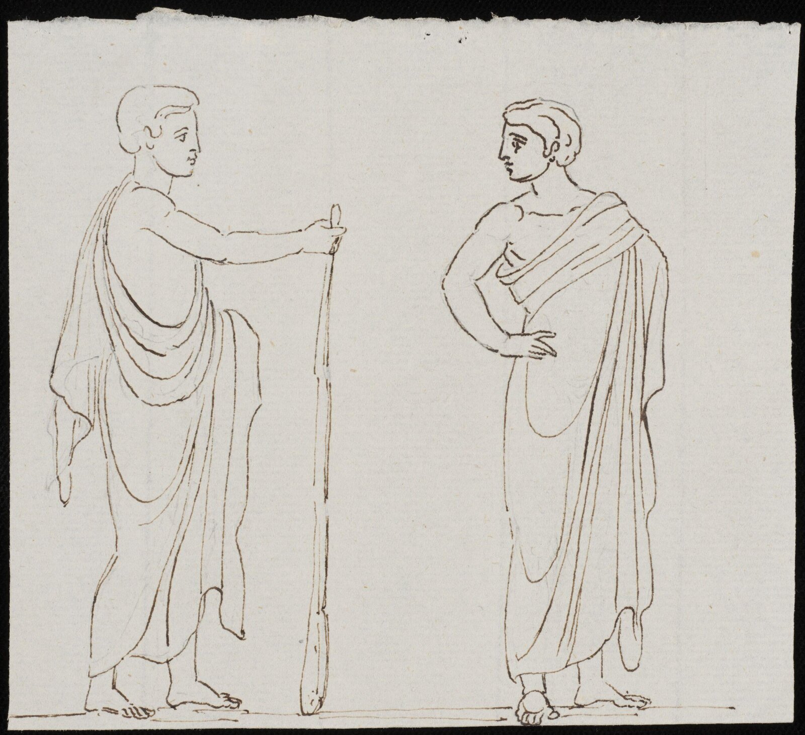 Two figures in togas, 1800-1815