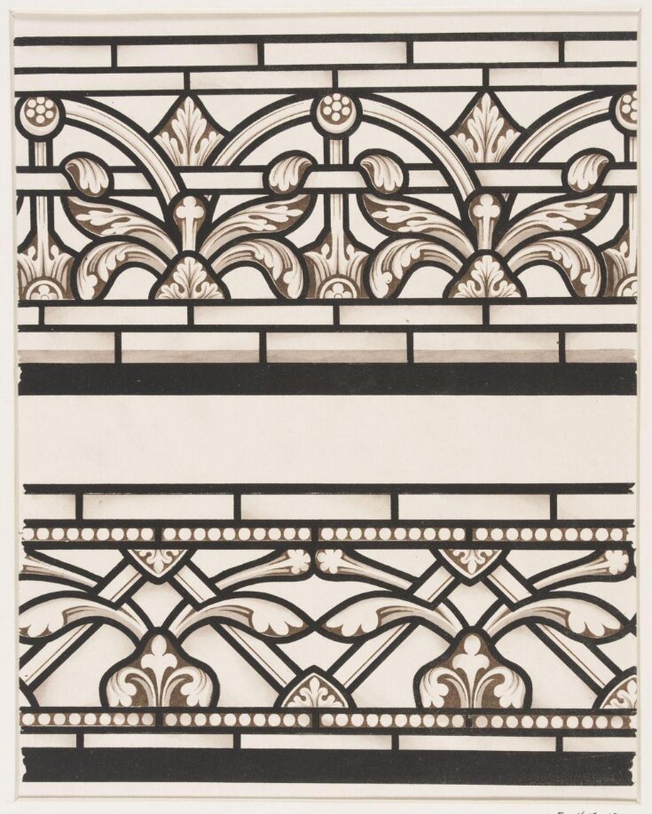 Borders of 13th century stained glass in Chartres Cathedral