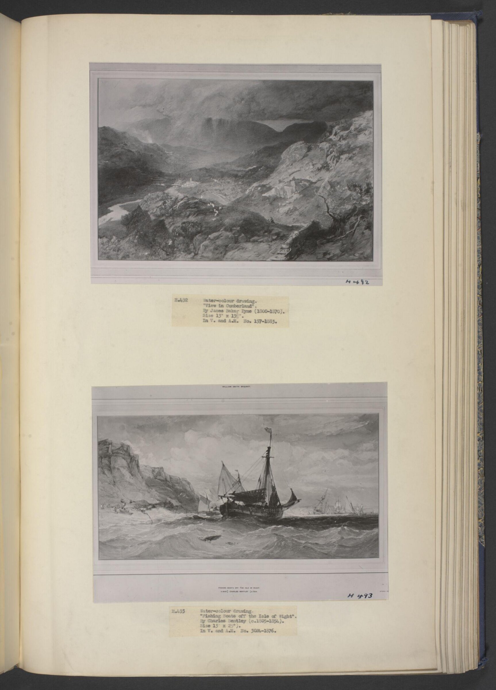 Fishing boats off the Isle of Wight, Charles Bentley, ca. 1825-54