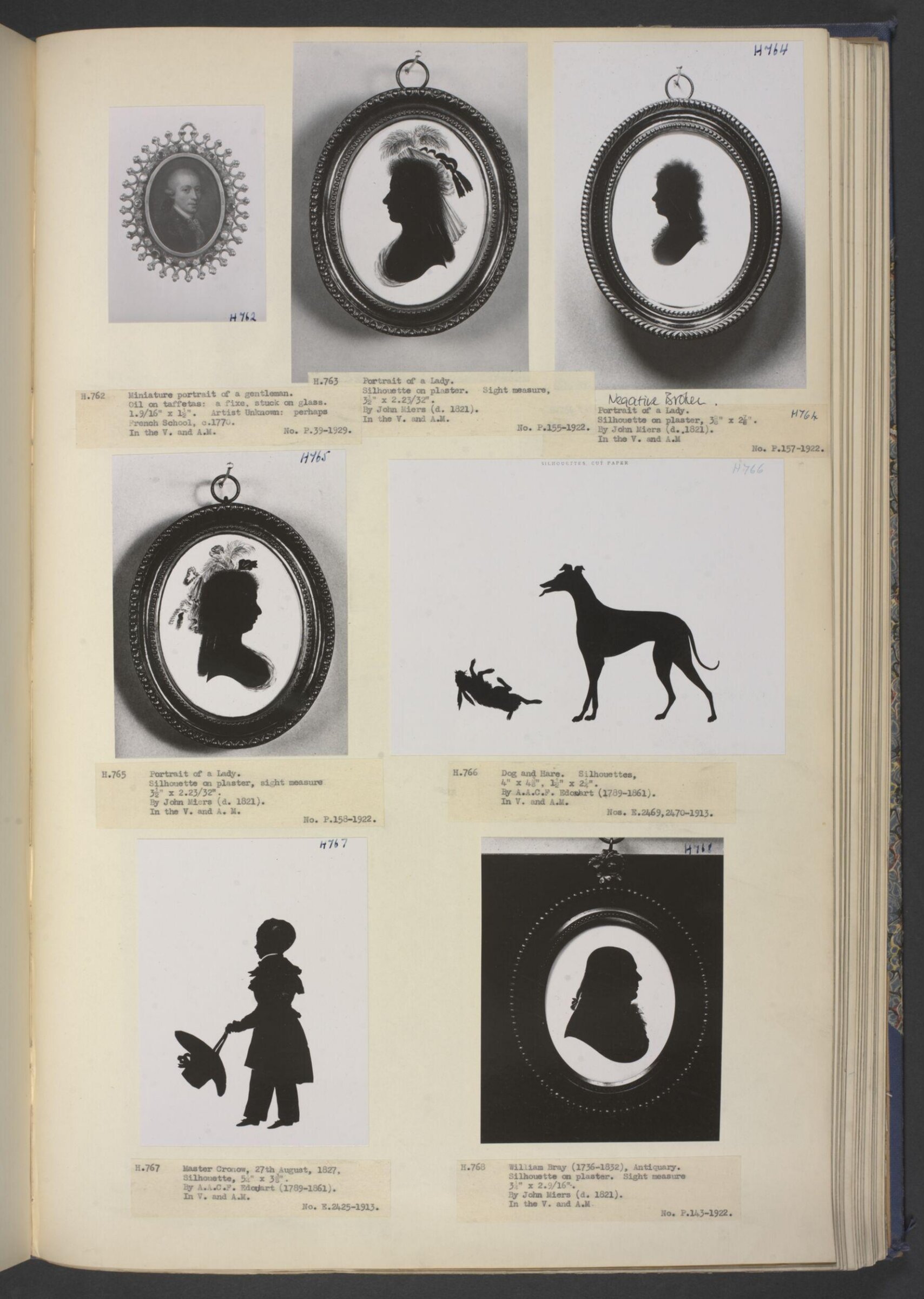 Silhouette on plaster depicting a lady, John Miers, ca. 1780-1788