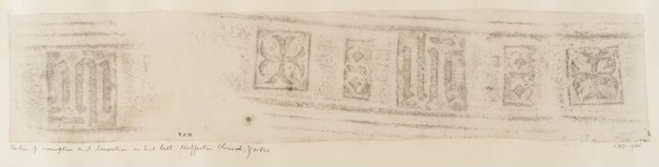 Rubbing of a portion of the inscription and decoration on second bell of Nafferton Church top image