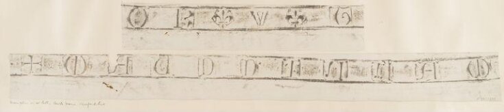 Rubbing of the inscription on the first bell of Castle Frome, Herefordshire. top image