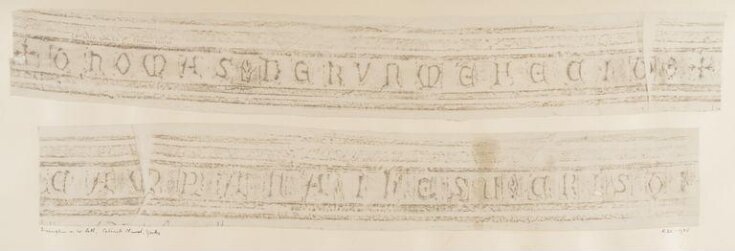 Rubbing of inscription on first bell of Catwick Church top image