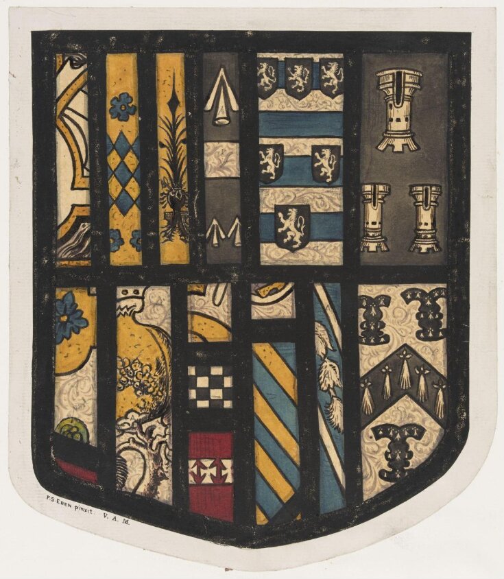 Shield of arms of William Cecil, 1st Lord Burghley, and his wife top image