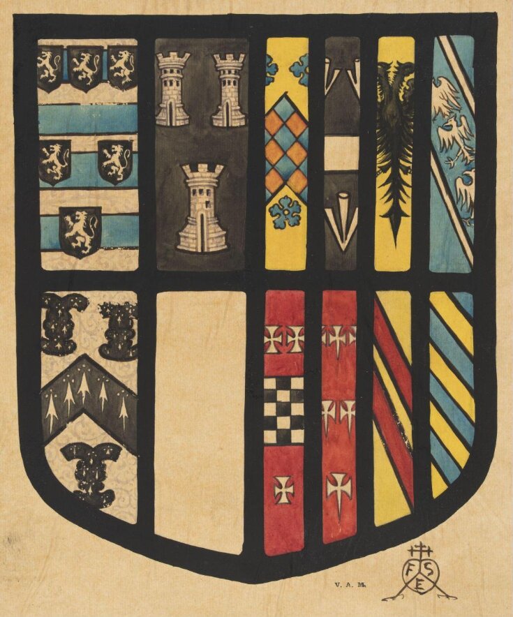 Shield of arms of William Cecil, 1st Lord Burghley, and his wife top image