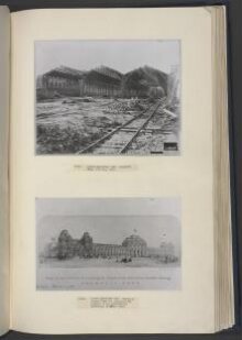 Construction of 1862 International Exhibition buildings, machinery shed thumbnail 1