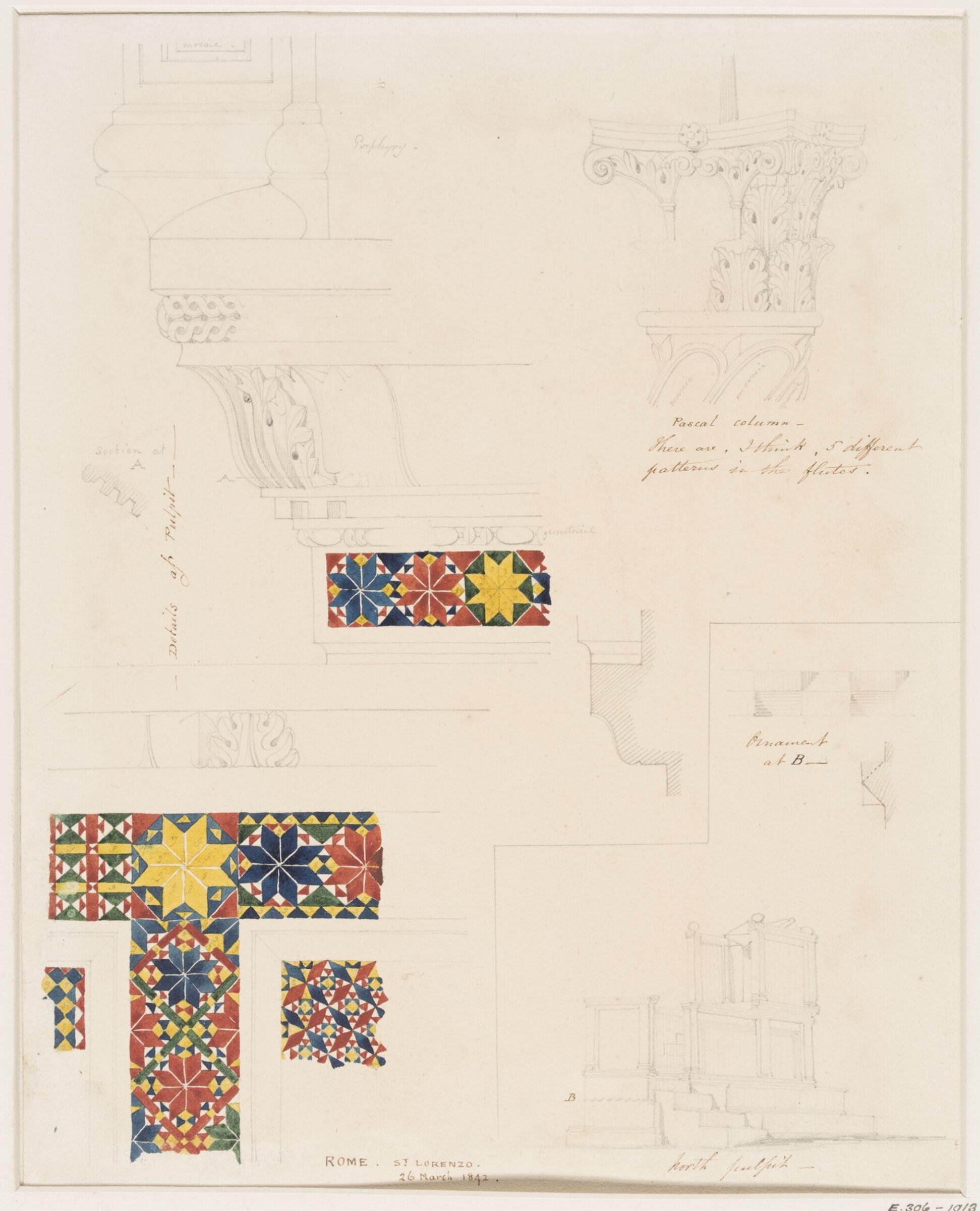 Drawing, Thomas Hayter Lewis, 25/03/1842
