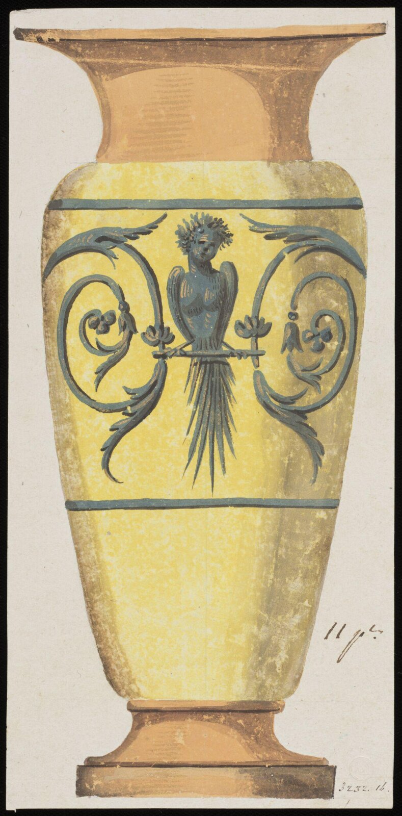Drawing, Dagoty porcelain factory, circa 1800