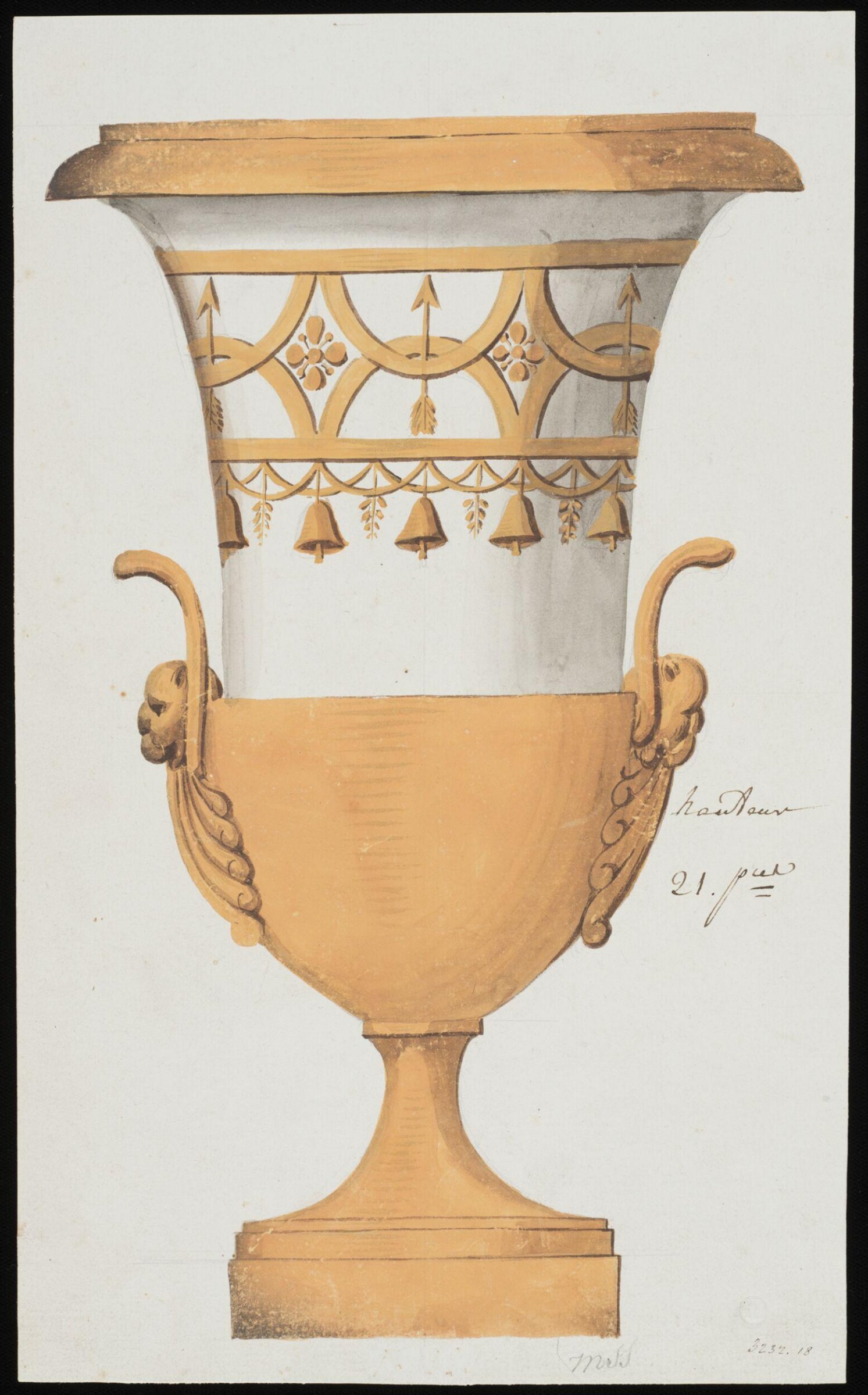 Drawing, Dagoty porcelain factory, circa 1800
