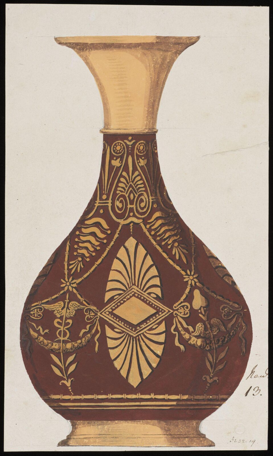 Drawing, Dagoty porcelain factory, circa 1800