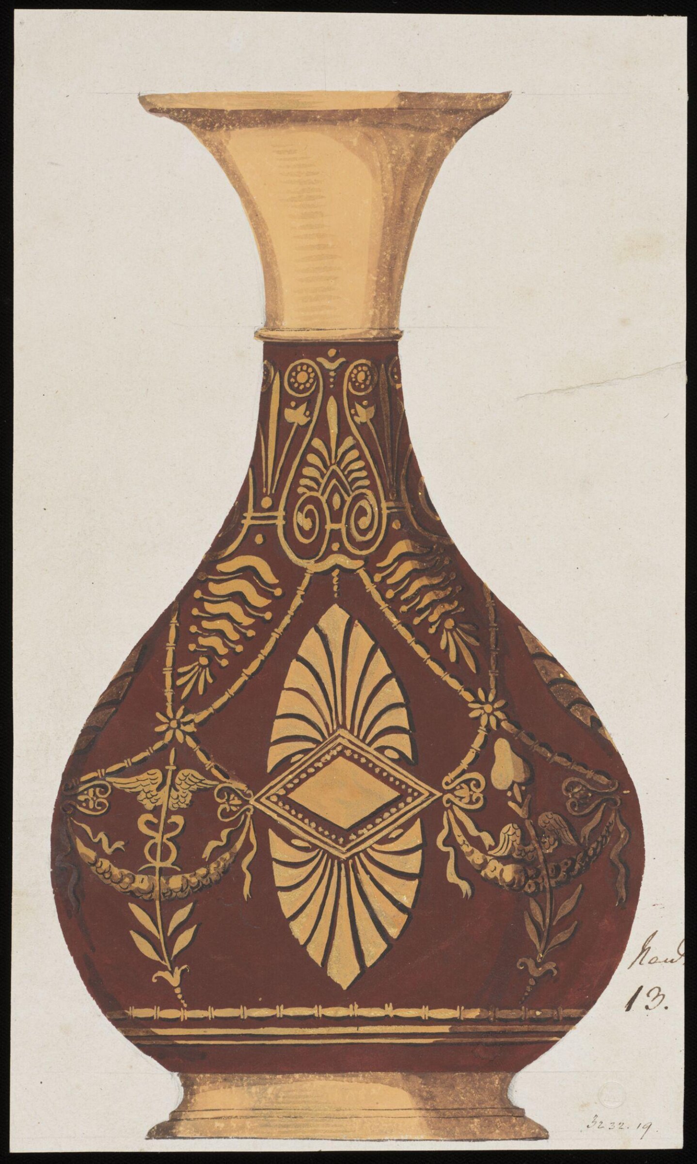 Drawing, Dagoty porcelain factory, circa 1800