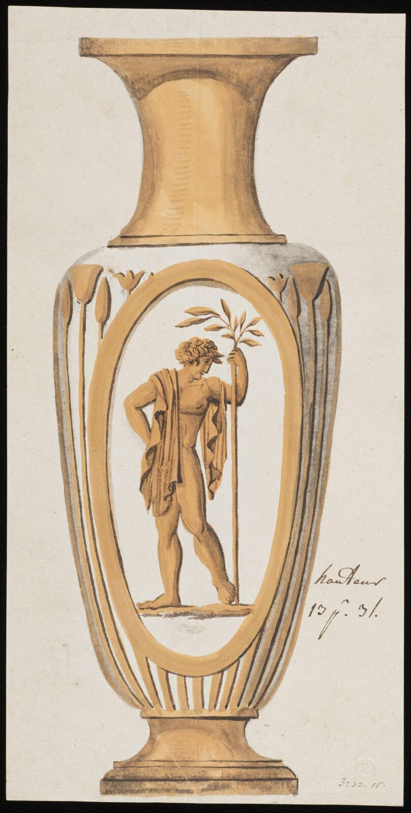 Drawing, Dagoty porcelain factory, circa 1800