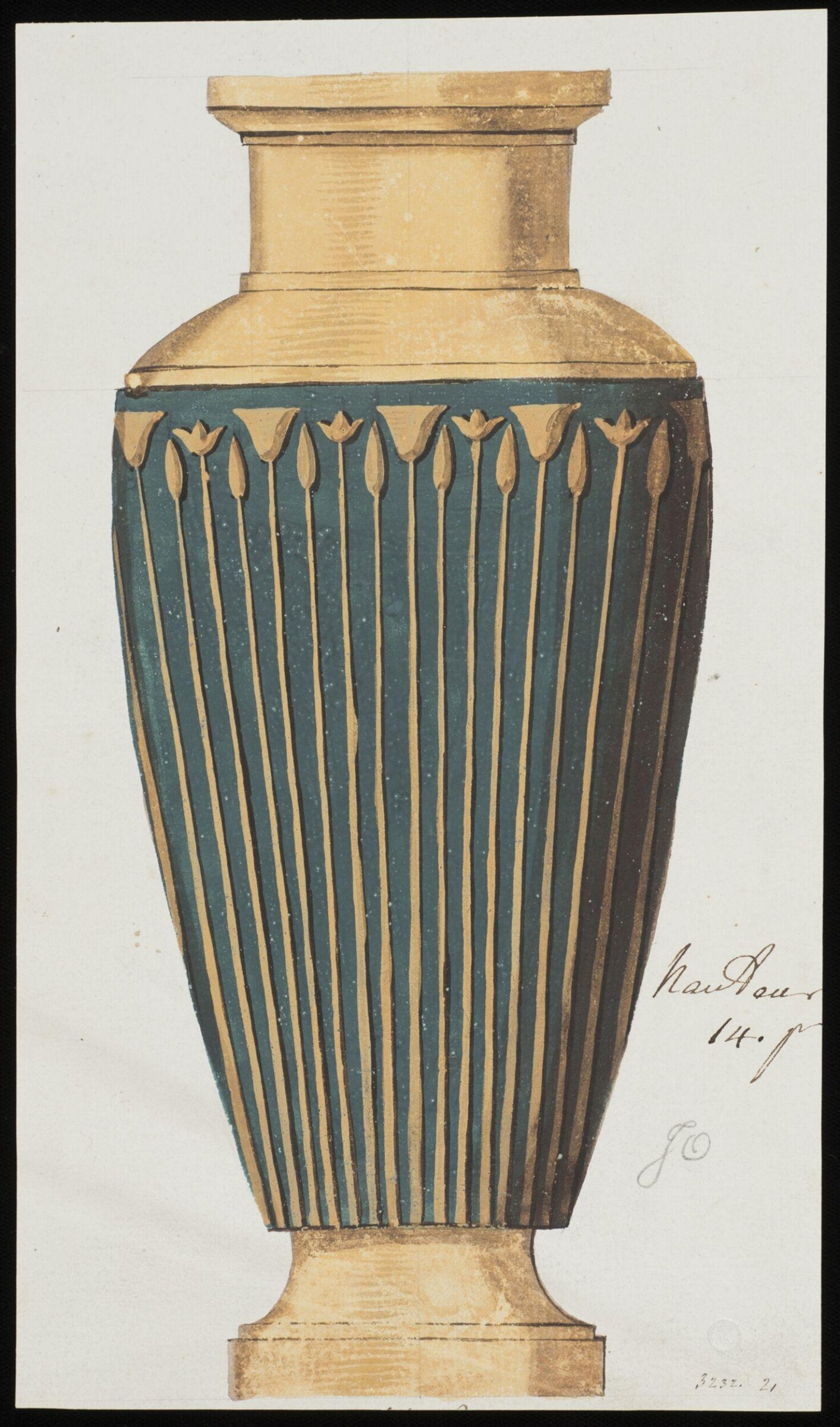 Drawing, Dagoty porcelain factory, circa 1800