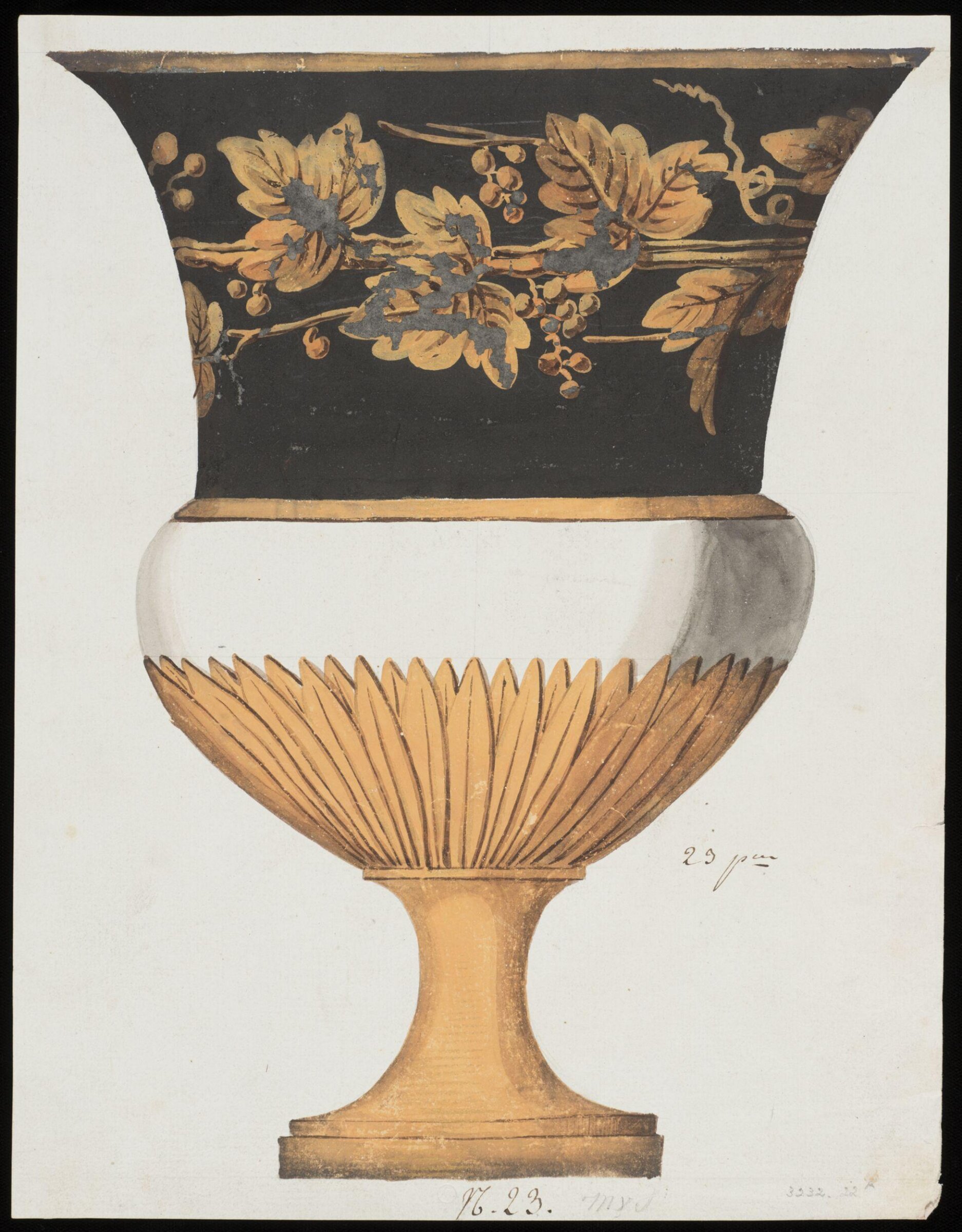 Drawing, Dagoty porcelain factory, circa 1800