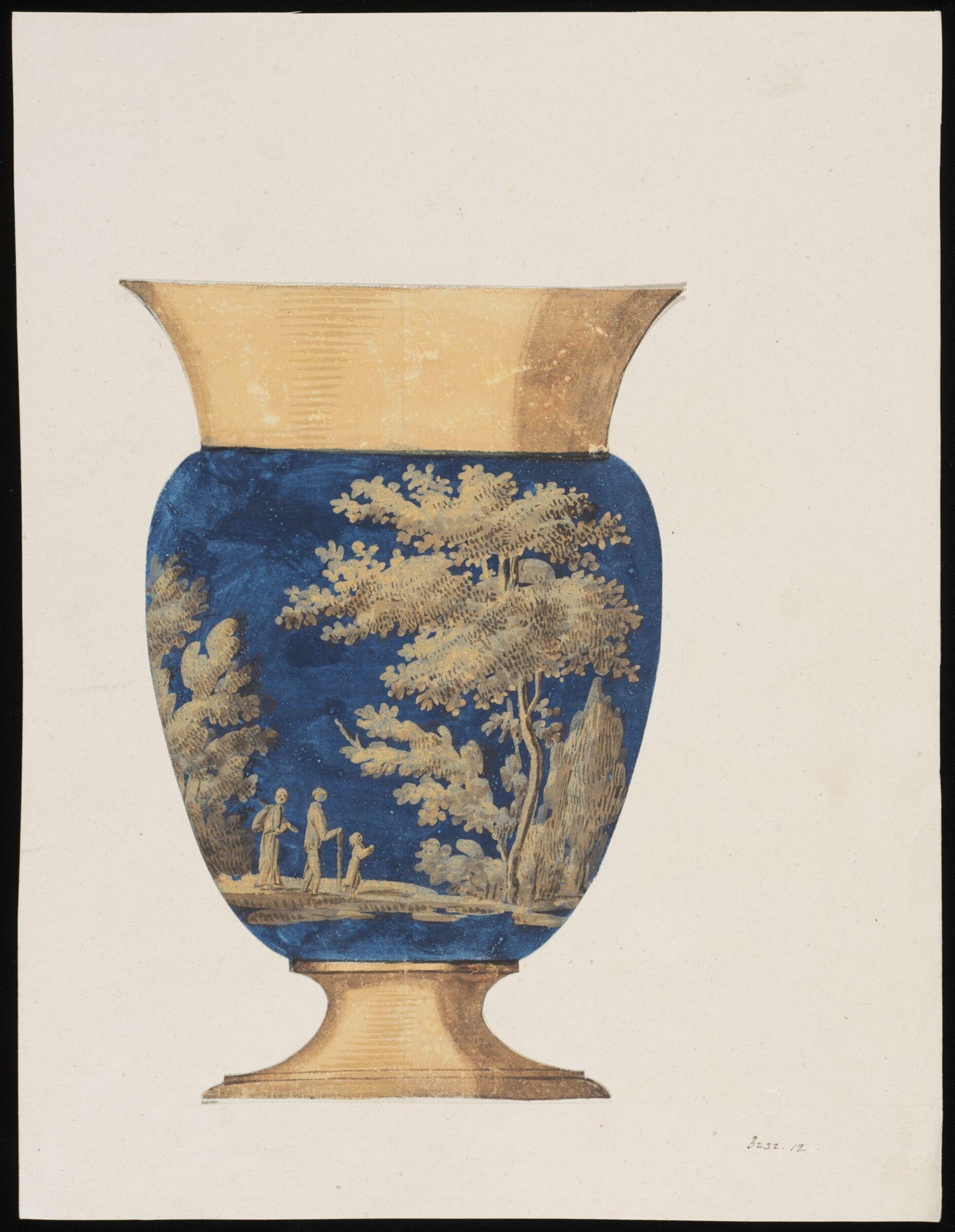 Drawing, Dagoty porcelain factory, circa 1800