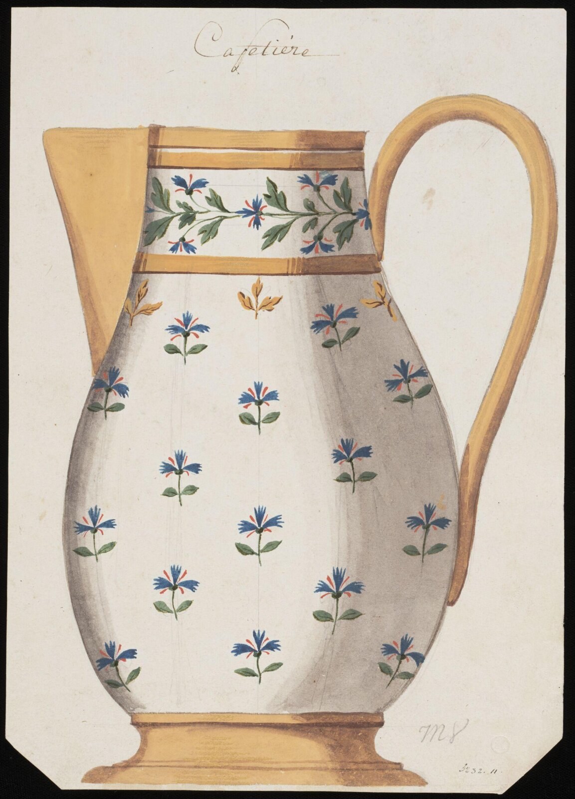 Drawing, Dagoty porcelain factory, circa 1800