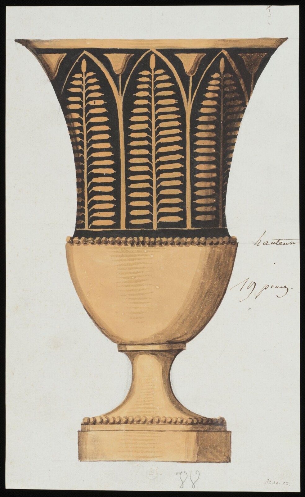 Drawing, Dagoty porcelain factory, circa 1800