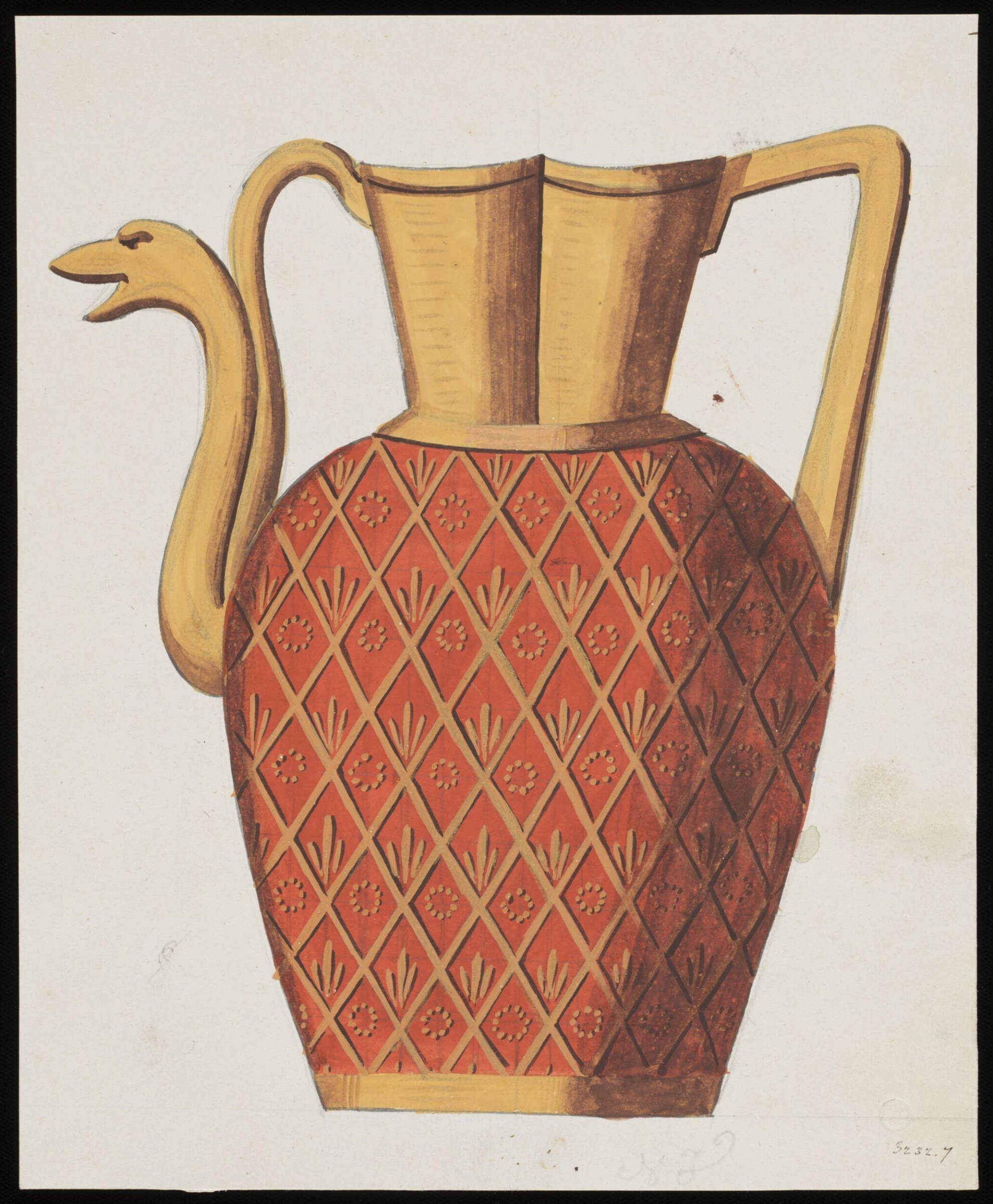 Drawing, Dagoty porcelain factory, circa 1800