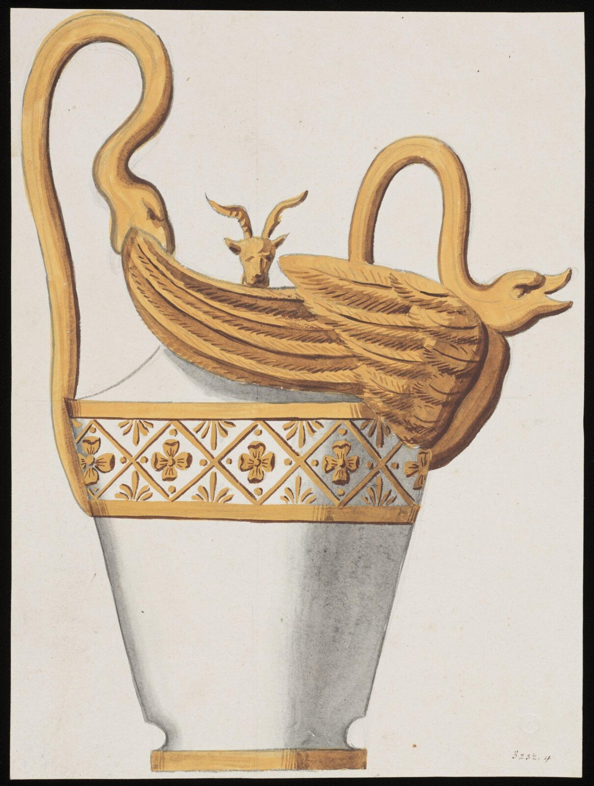 Drawing, Dagoty porcelain factory, circa 1800