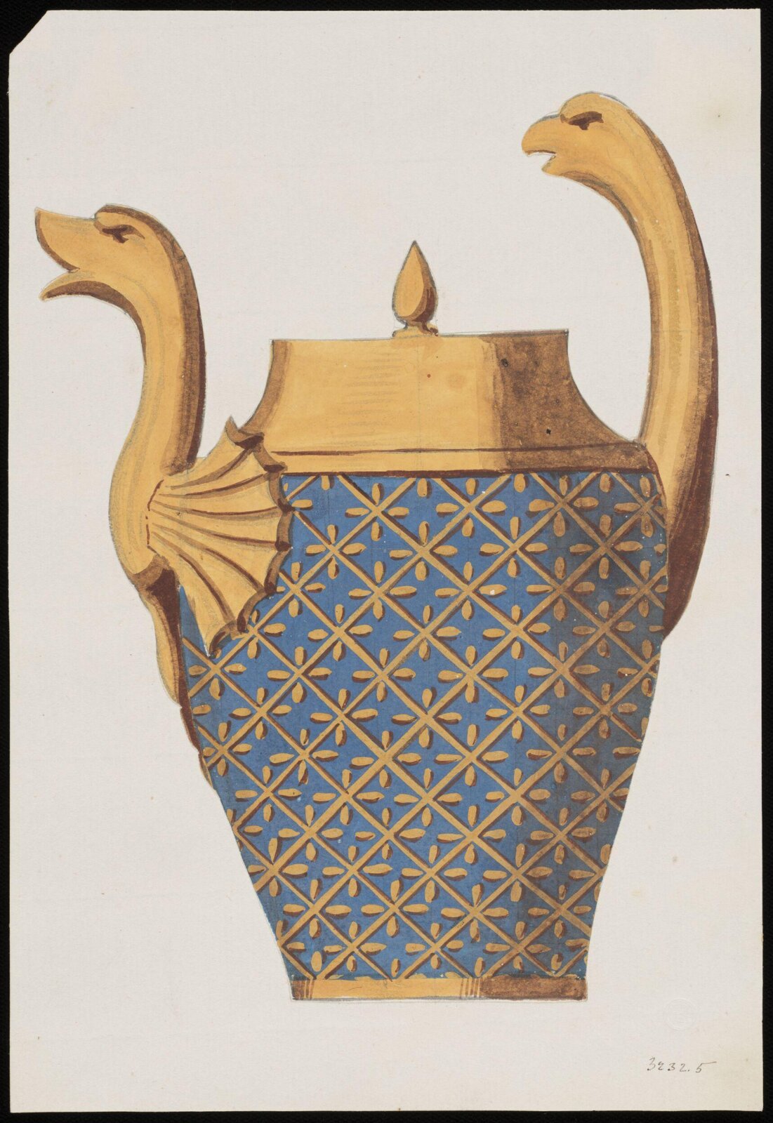 Drawing, Dagoty porcelain factory, circa 1800