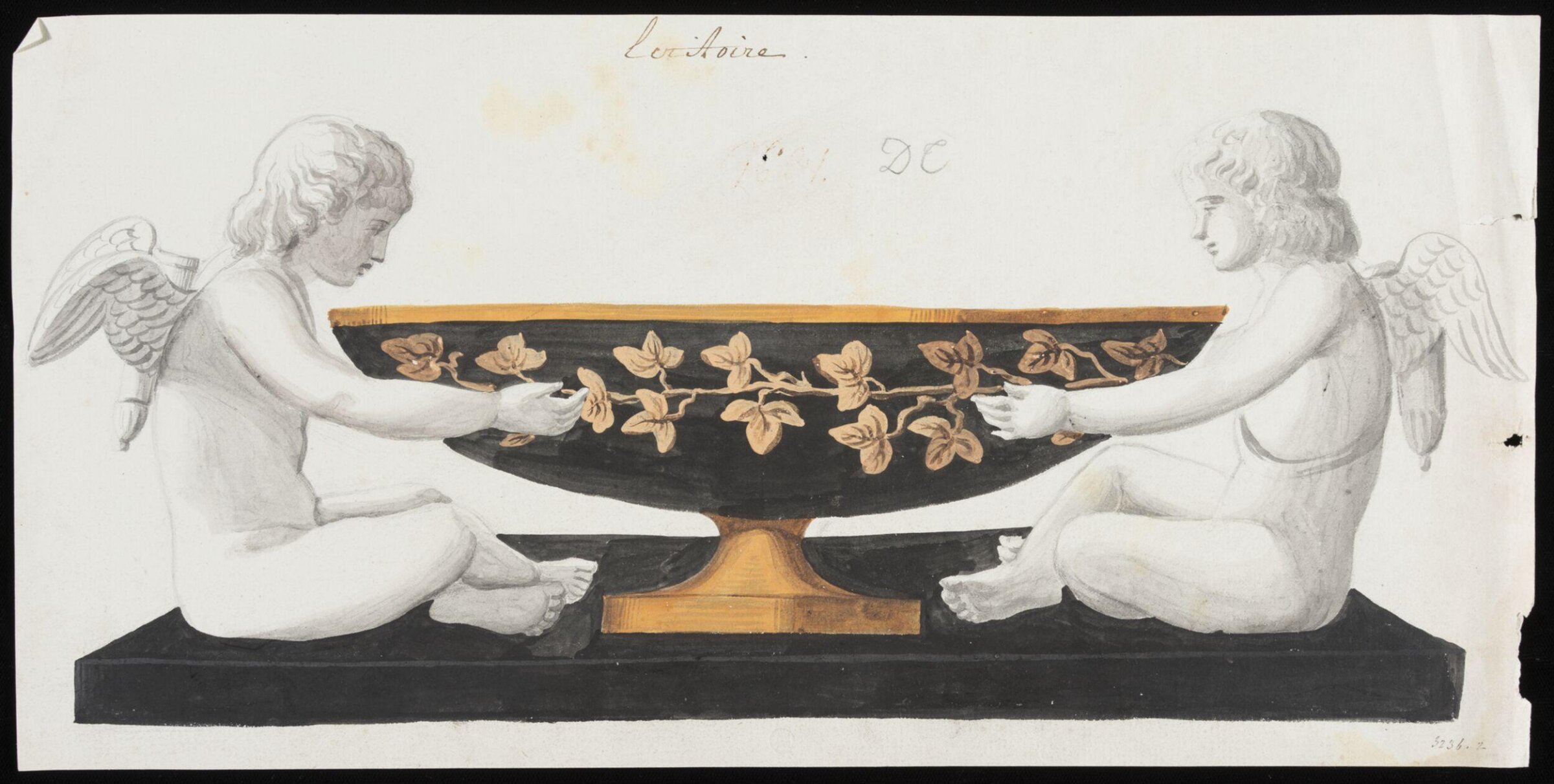 Drawing, Dagoty porcelain factory, circa 1800