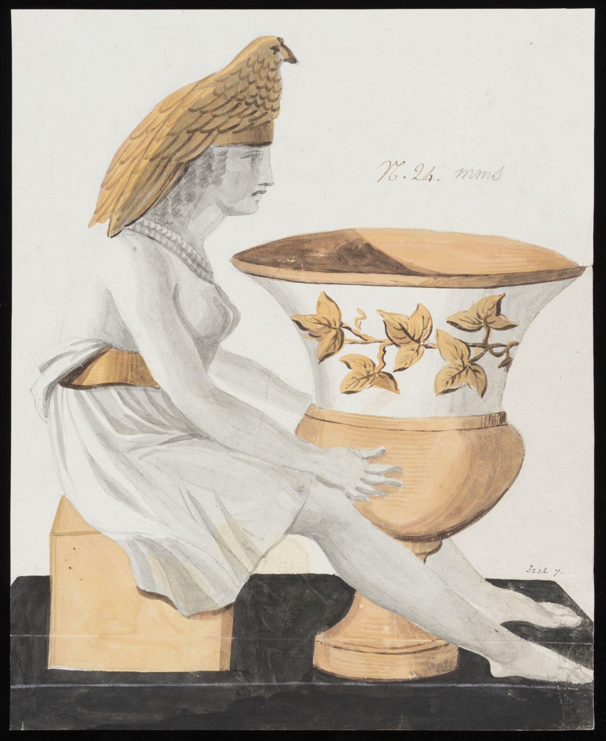 Drawing, Dagoty porcelain factory, circa 1800