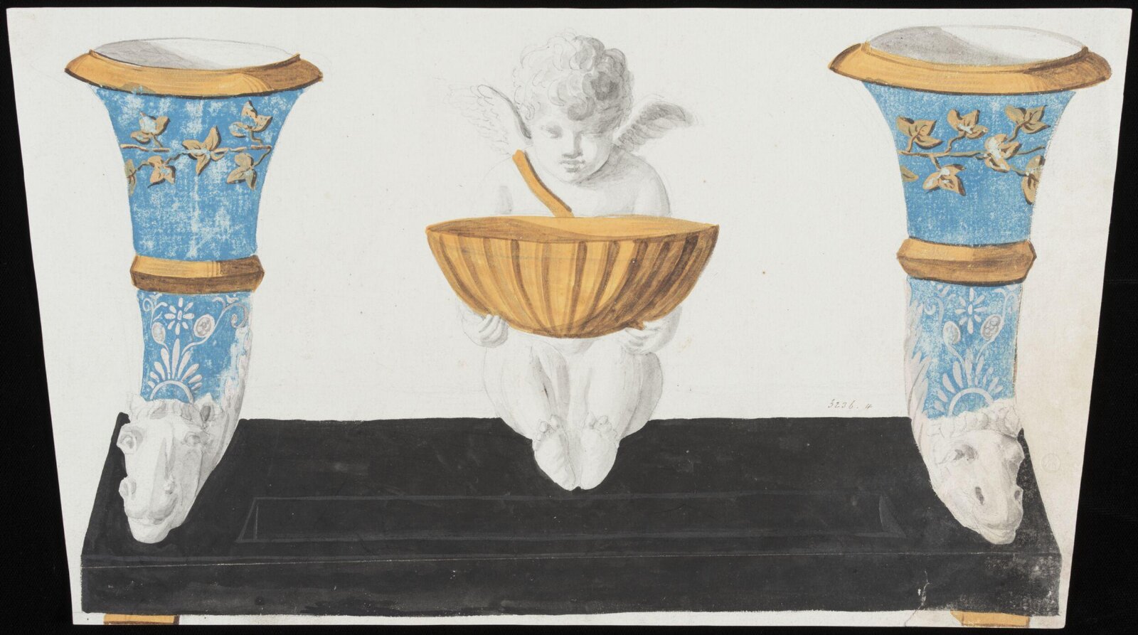 Drawing, Dagoty porcelain factory, circa 1800
