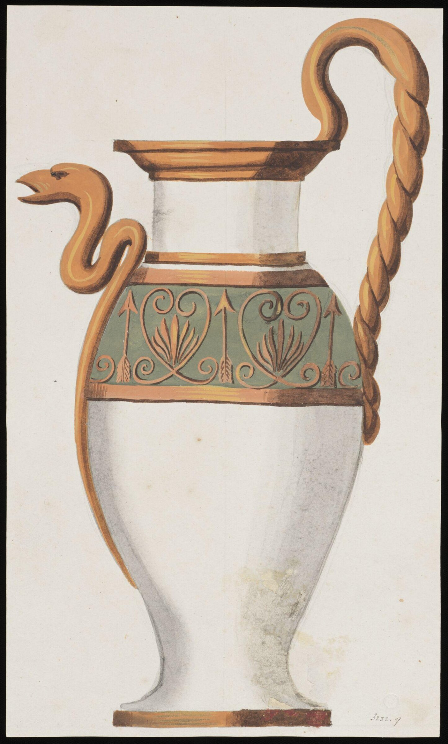 Drawing, Dagoty porcelain factory, circa 1800