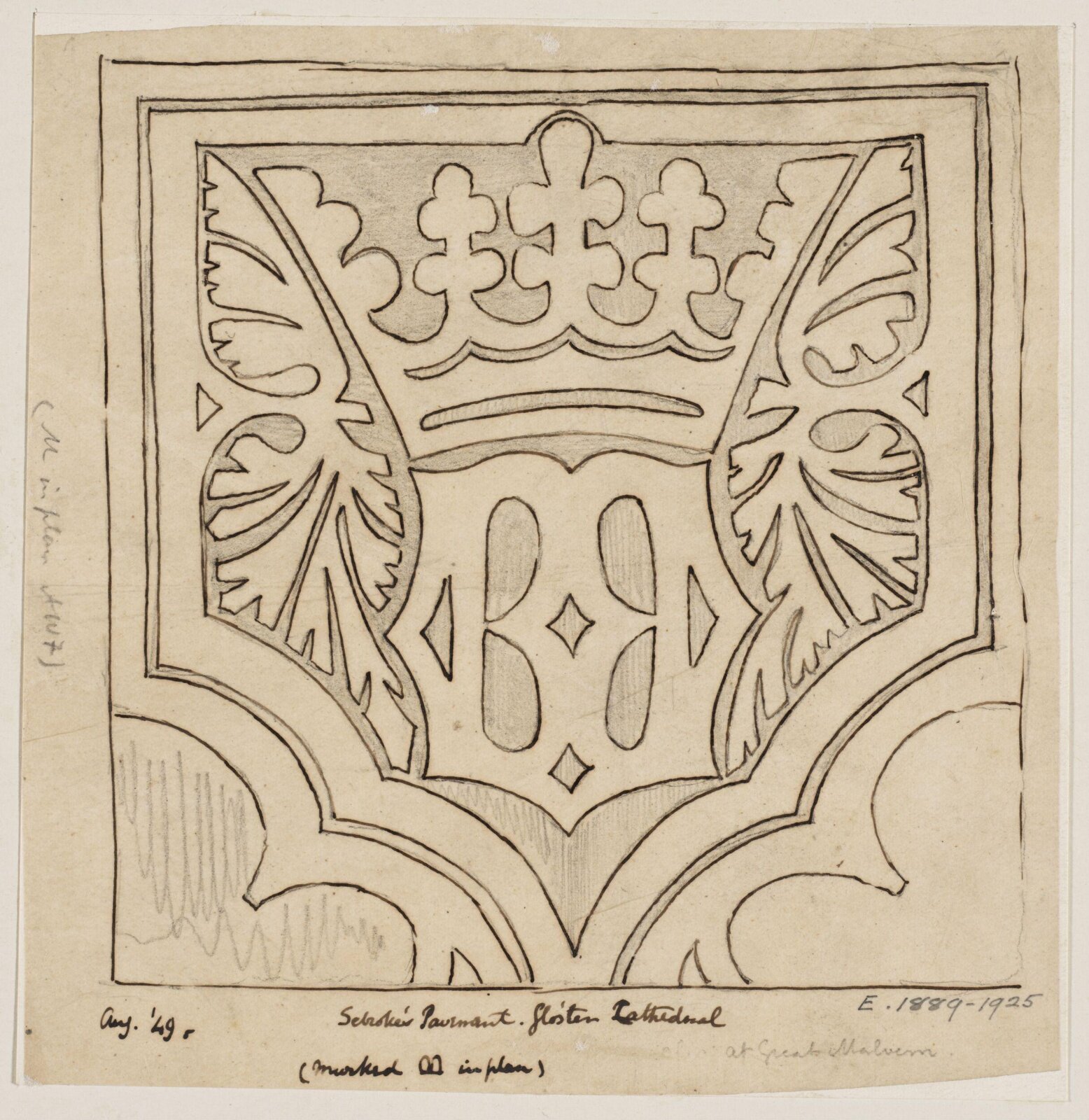 Drawing, Augustus Franks, ca. 1850-1897