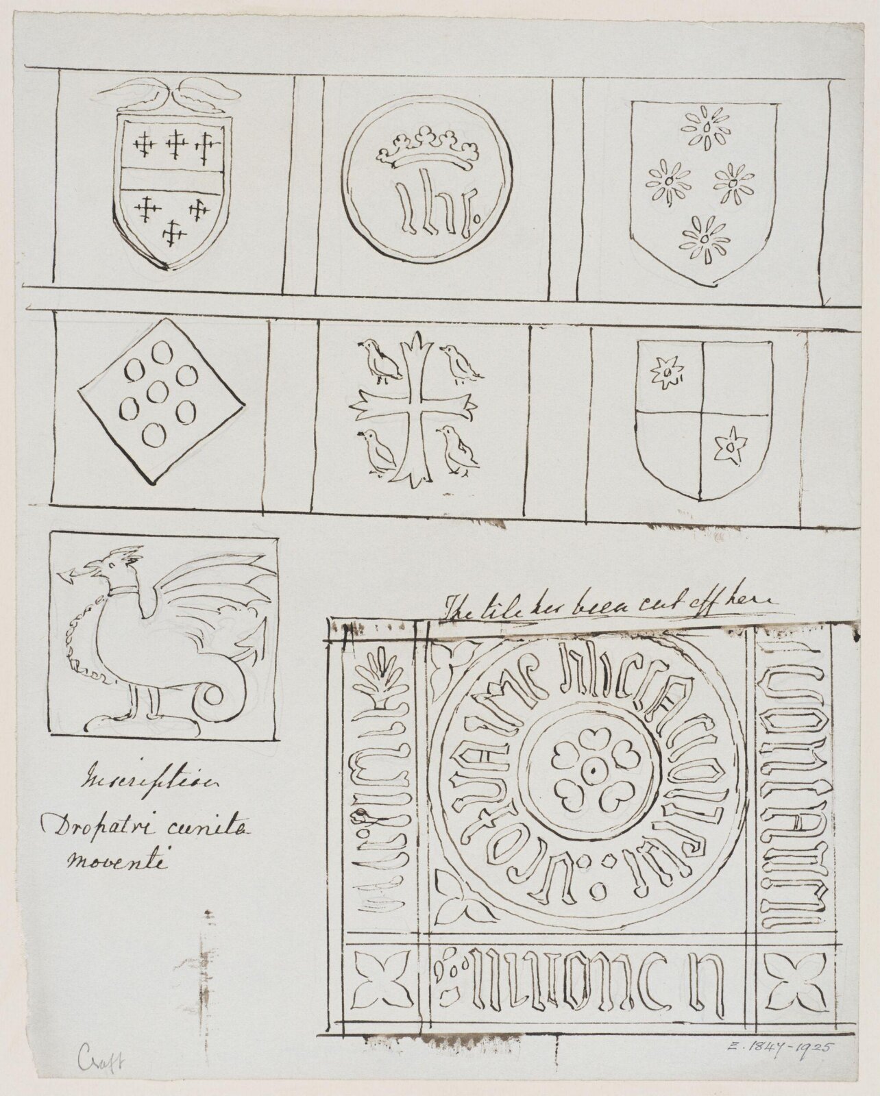 Drawing, Augustus Franks, ca. 1850-1897