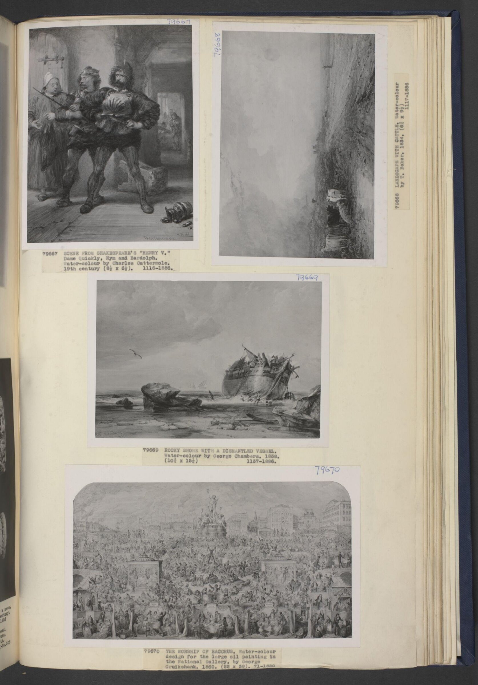 Dame Quickly, Nym and Bardolph, Cattermole, late 19th century