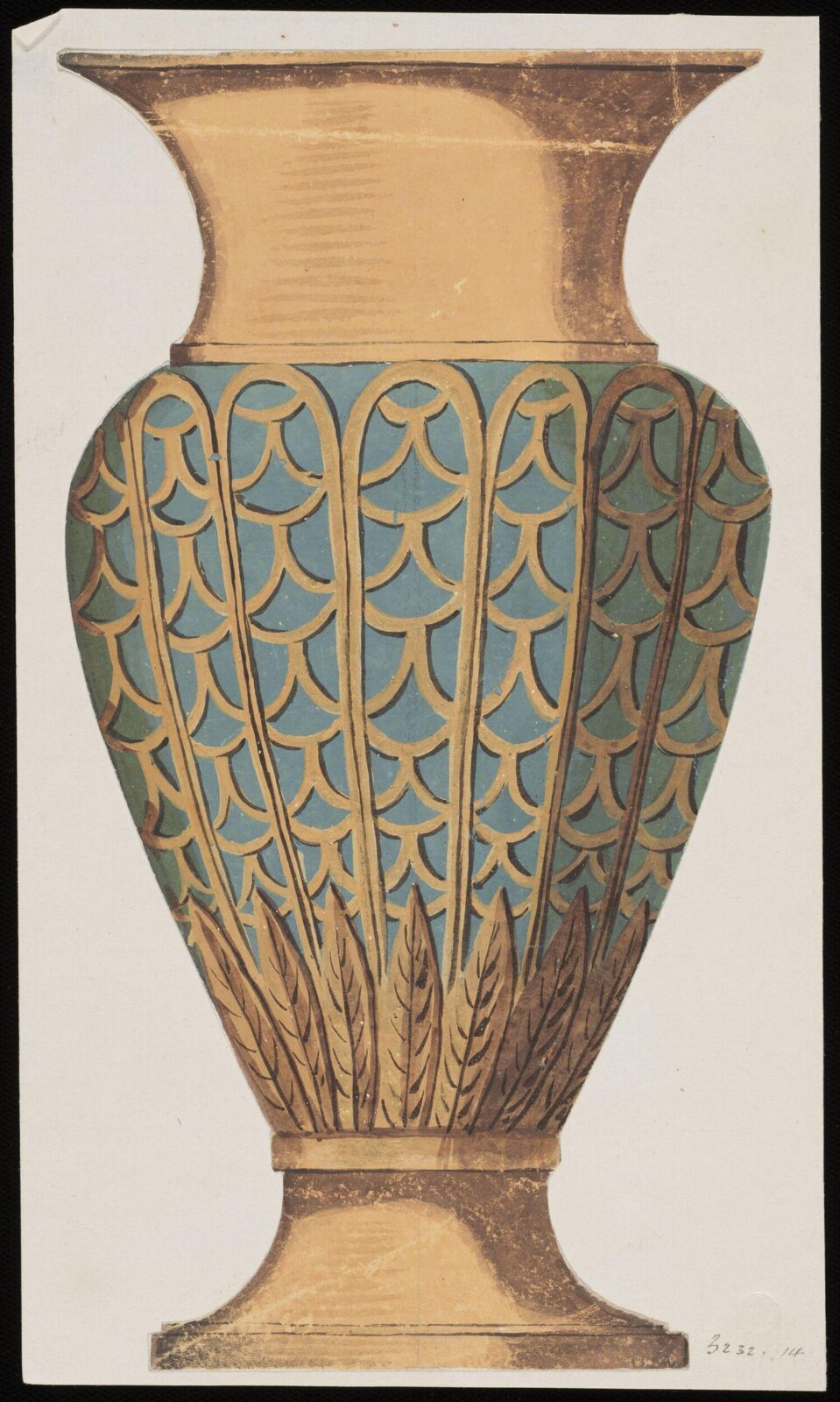 Drawing, Dagoty porcelain factory, circa 1800