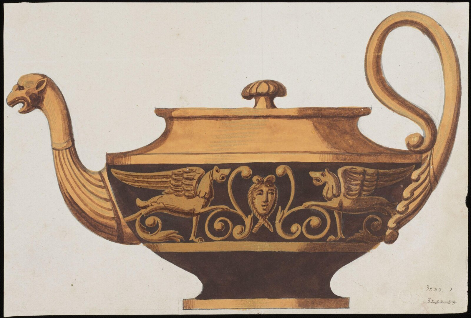 Drawing, Dagoty porcelain factory, circa 1800