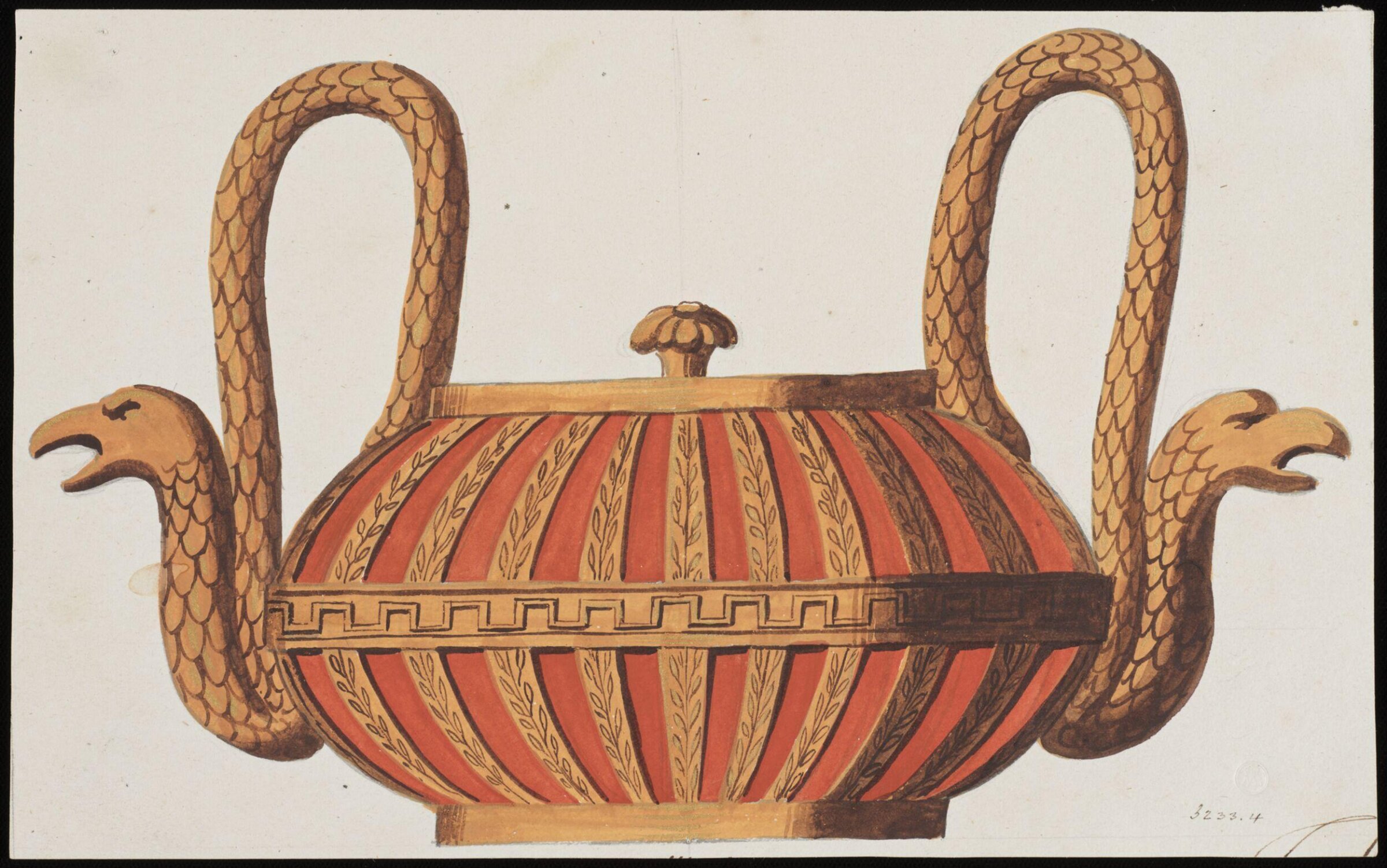 Drawing, Dagoty porcelain factory, circa 1800