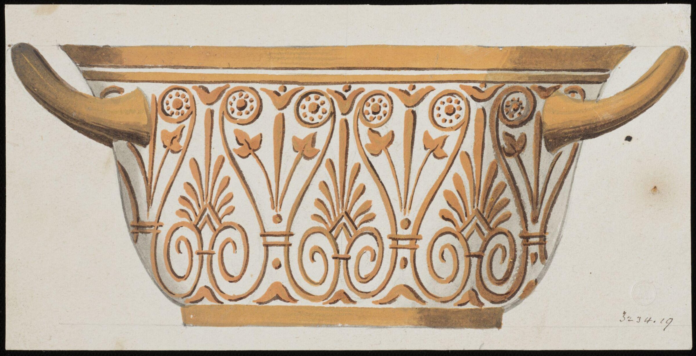 Drawing, Dagoty porcelain factory, circa 1800