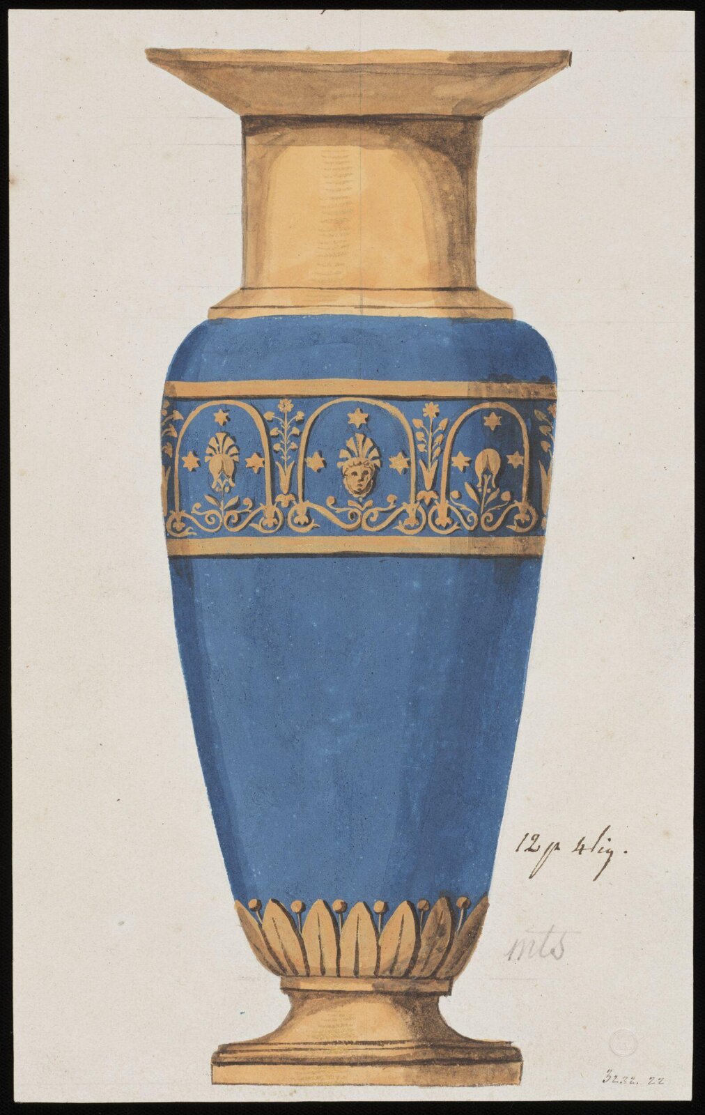 Drawing, Dagoty porcelain factory, circa 1800