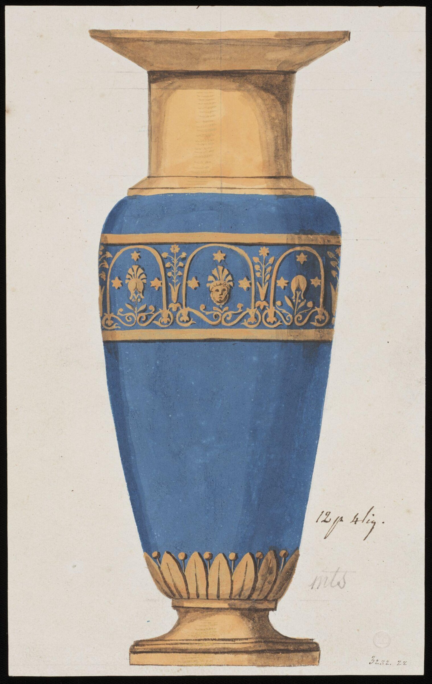 Drawing, Dagoty porcelain factory, circa 1800