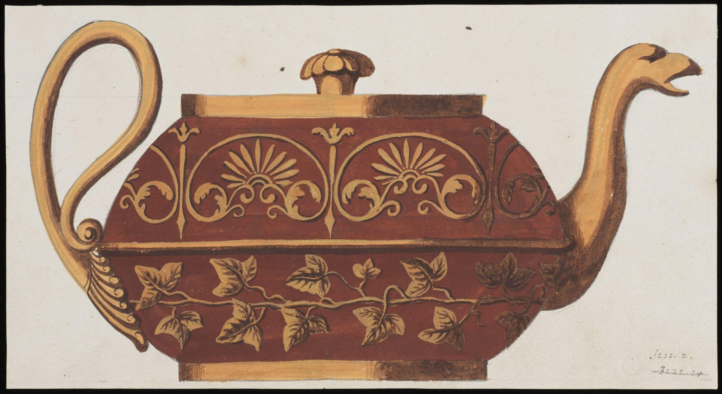 Drawing, Dagoty porcelain factory, circa 1800