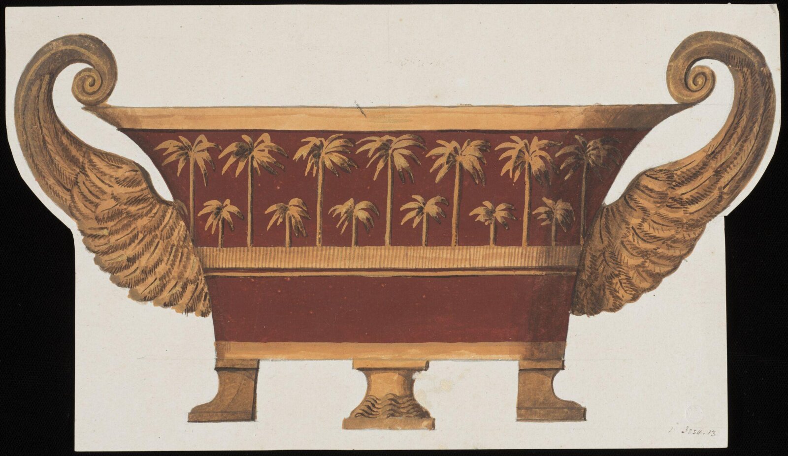 Drawing, Dagoty porcelain factory, circa 1800