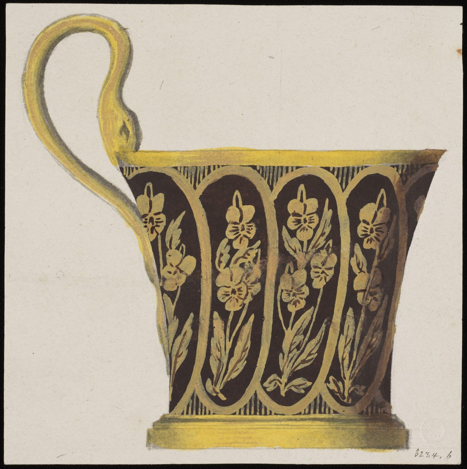 Drawing, Dagoty porcelain factory, circa 1800